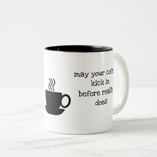 あなたのコーヒーキックおもしろい引用文2トーンコーヒー ツートーンマグカップ (正面右)