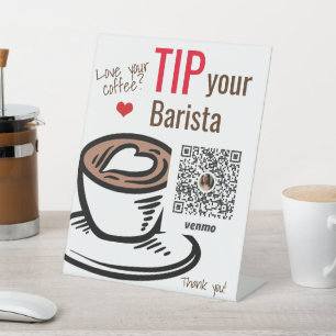 あなたのコーヒーバリスタペデスタルサインをヒント 台座サイン