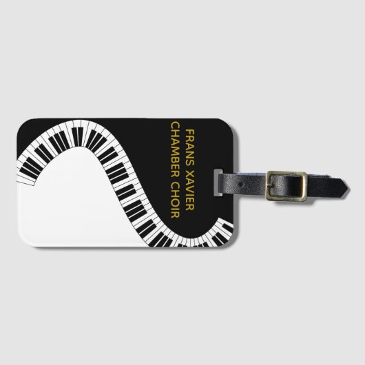 あなたのコーラス名ピアノ音楽ラゲージタグ ラゲッジタグ (正面横)