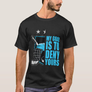 あなたのゴールを否定するのが私のゴール 面白い レトロなホッケーデザイン Tシャツ