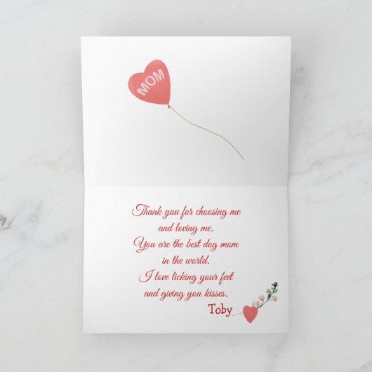 あなたのゴールデンレトリバーの犬からの母の日の愛 カード (内部)