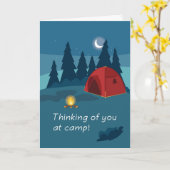 あなたのサマーキャンプの考えることテントおよび火 カード (黄色い花)