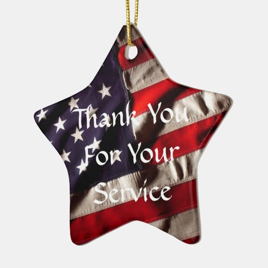 あなたのサービスをありがとう-神は私達の軍隊を賛美します セラミックオーナメント (左)