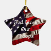 あなたのサービスをありがとう-神は私達の軍隊を賛美します セラミックオーナメント (裏面)