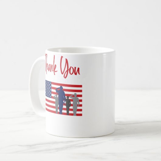 あなたのサービス愛国心が強い退役軍人をありがとう コーヒーマグカップ (正面左)