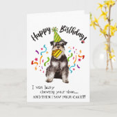 あなたのシュナウツァーの相棒からのハッピーバースデー カード (黄色い花)