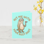 あなたのショットで私を打最高のつ- Coffee Punグリーティング カード (黄色い花)