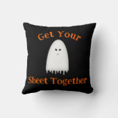 あなたのシートを一緒に取得ハロウィーン幽霊 クッション (裏面)