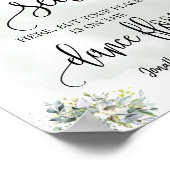 あなたのシートサイン結婚式のレセプションユーカリを見つける ポスター (角)