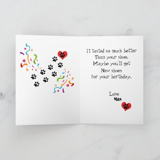 あなたのジャーマン・シェパード犬の相棒からのハッピーバースデー カード (内部)