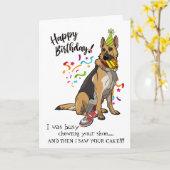 あなたのジャーマン・シェパード犬の相棒からのハッピーバースデー カード (黄色い花)