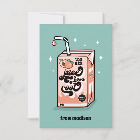 あなたのジュースも教室クールのバレンタインデー 招待状 (正面)