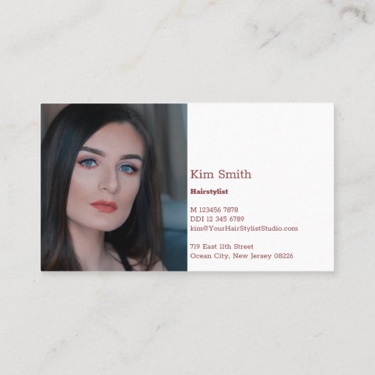 あなたのスタイルをスモーキーなTopazヘアスタイリストに昇格 名刺 (裏面)