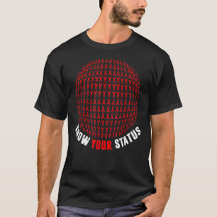 あなたのステータスを知るHiv & Aids認識度惑星Red R Tシャツ