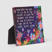 あなたのストーリーの引用における素敵な花の喜びのインスピリビティ フォトプラーク (正面)