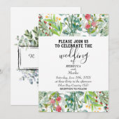あなたのスペックのためのシンプルな白いユーカリの招待状 招待状 (正面/裏面)