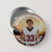 あなたのスポーツ写真 |チームパーソナライズされたの写真ボタン 缶バッジ (正面&裏面)