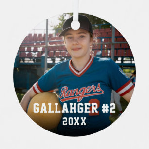 あなたのスポーツ写真  パーソナライズされたオーナメント メタルオーナメント