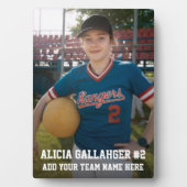 あなたのスポーツ写真 |プラッパーソナライズされたク フォトプラーク (正面)