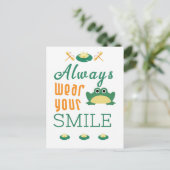 あなたのスマイルのやる気を起こさせるな引用文の郵便はがきを常に身に着けて下さい ポストカード (スタンド正面)