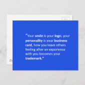 あなたのスマイルはあなたのロゴのモットーやる気を起こさせる引用文 ポストカード (正面/裏面)