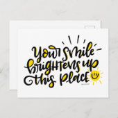 あなたのスマイルはこの場所を明るくし、文字 ポストカード (正面/裏面)