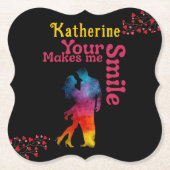 あなたのスマイルは私にスマイルを作るバレンタインの日の贈り物 ペーパーコースター (正面)