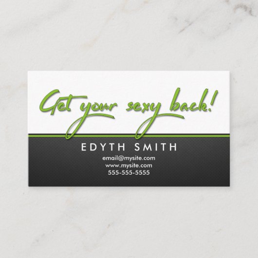 あなたのセクシーなバックにそれを働かせます体の覆いを得て下さい 名刺 (正面)