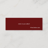 あなたのセラーに何がありますか。 スキニー名刺 (裏面)