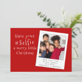 あなたのセルフィーで楽しいクリスマスカード 招待状 (スタンド正面)