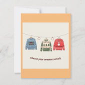 あなたのセーターの賢いホリデーカードを選択 (正面)