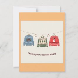 あなたのセーターの賢いホリデーカードを選択