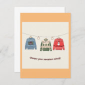 あなたのセーターの賢いホリデーカードを選択 (正面/裏面)