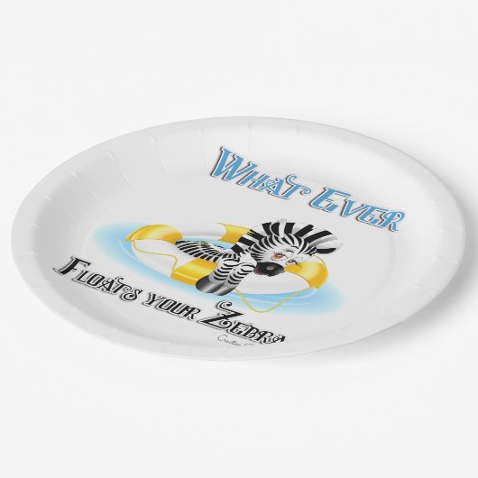 あなたのゼブラを浮かせるものは何でも3 ペーパープレート (アングル)