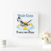 あなたのゼブラを浮かべるものは4 スクエア壁時計 (ホーム)