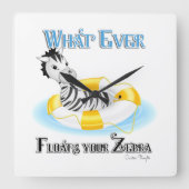 あなたのゼブラを浮かべるものは4 スクエア壁時計 (正面)