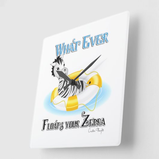 あなたのゼブラを浮かべるものは4 スクエア壁時計 (傾斜)