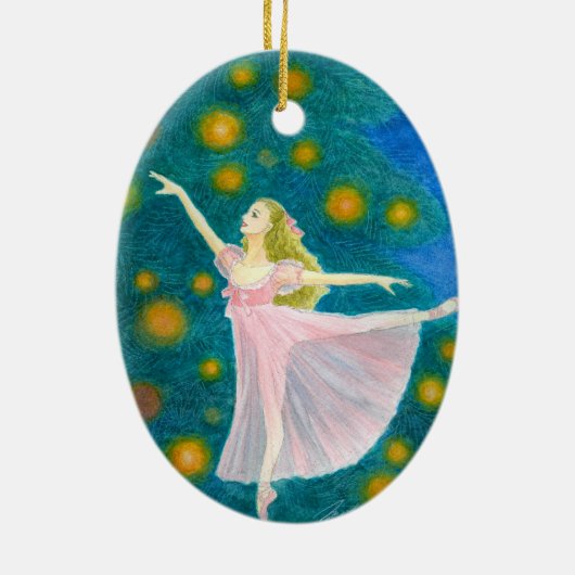 あなたのダンサーの最初くるみ割りの楕円形のオーナメント セラミックオーナメント (裏面)