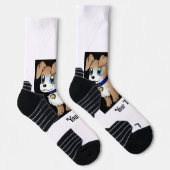 あなたのテキススタイリッシュトの子犬のプリント運動選手 ソックス (右)