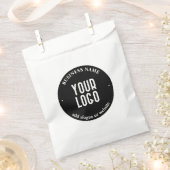 あなたのテキストとアップロードロゴ | 編集可能な白黒 フェイバーバッグ (クリップ留めされた状態)