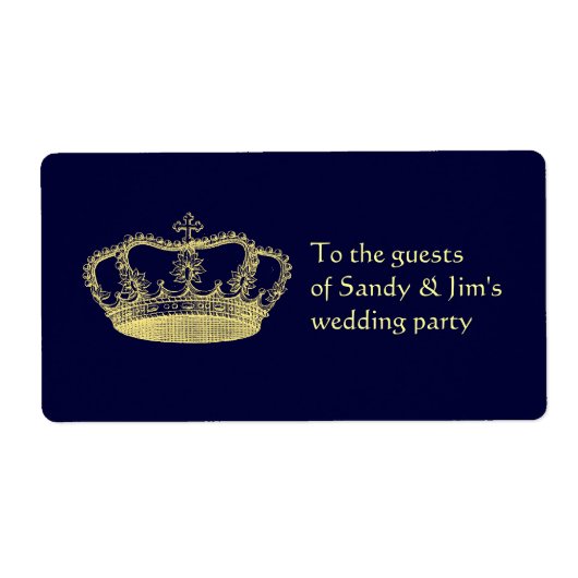 あなたのテキストとゴールデンクラウン ラベル (正面)