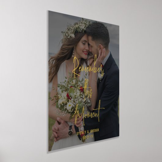 あなたのテキストと写真のキープサクこの瞬間を覚える 箔ポスター (レイダウン)