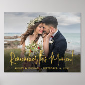 あなたのテキストと写真結婚は、この瞬間を思い出す 箔ポスター (正面)