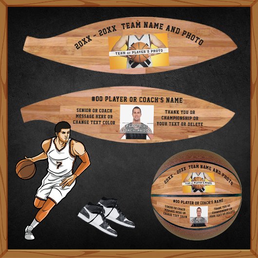 あなたのテキストと2フォトバスケットボールコーチとプレーヤー バスケットボール