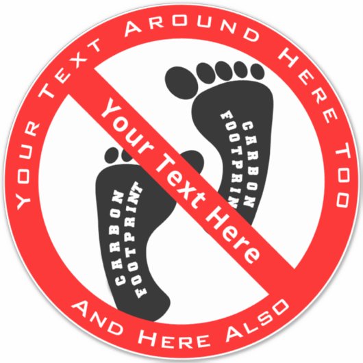 あなたのテキストはこちらカーボンフットプリントなしステッカー シール (正面)