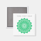 あなたのテキストはこちら文字イメージグリーンアートホームキッチン マグネット (正面/裏面)