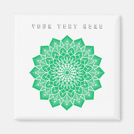 あなたのテキストはこちら文字イメージグリーンアートホームキッチン マグネット (正面)