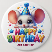 あなたのテキストを入力 / お誕生日おめでとう 缶バッジ (正面)