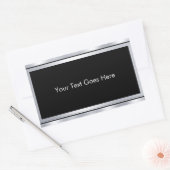 あなたのテキストを追加 カスタムブランクテンプレート ブラック シルバー 長方形シール (封筒)