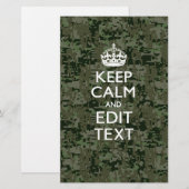 あなたのテキストデジタルカモフラージウッドランド保落ち着き 便箋 (正面/裏面)